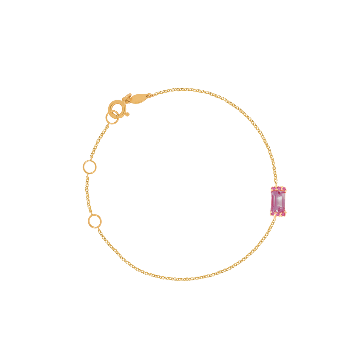 Pulsera Amelia en oro amarillo de 18K con amatista corte esmeralda