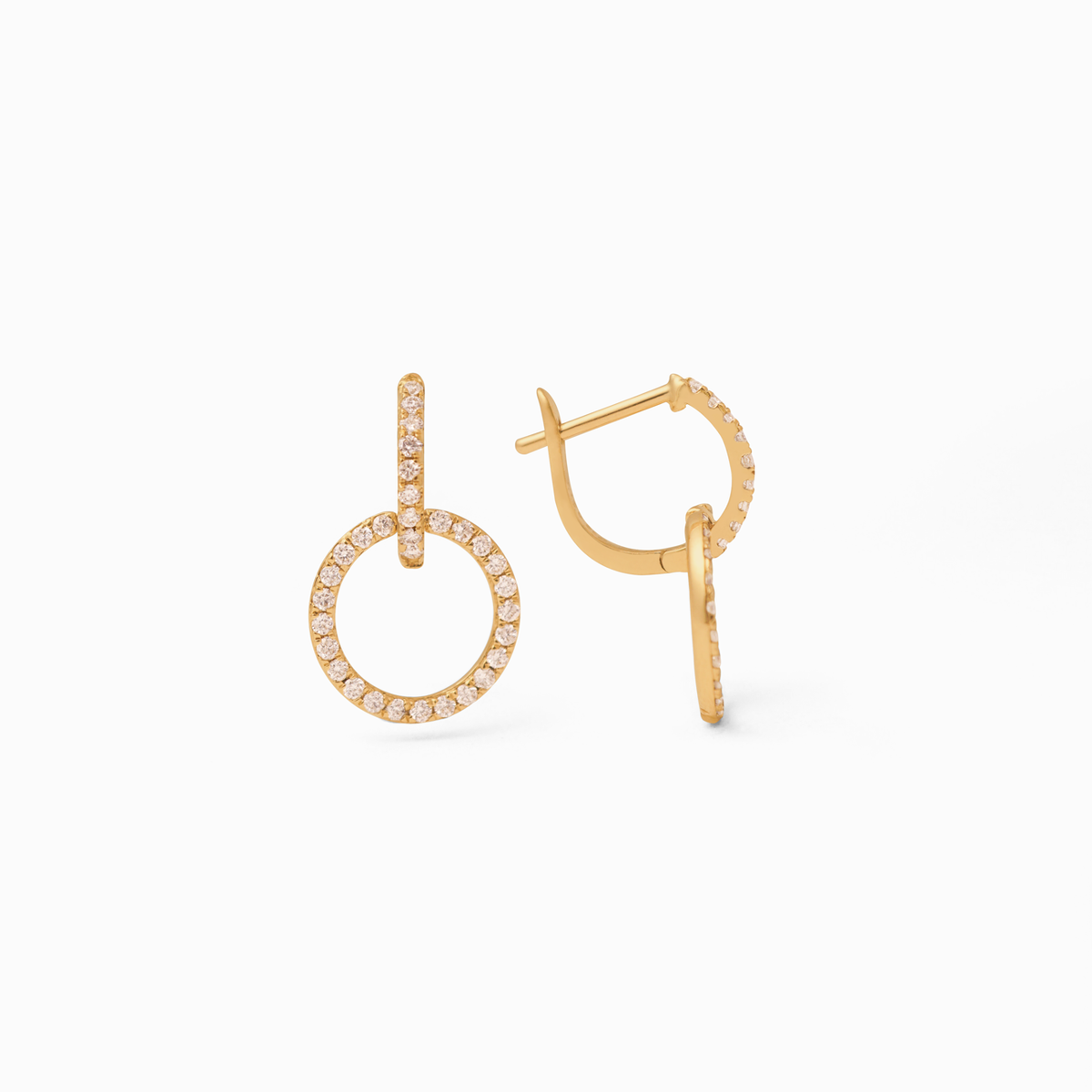 Aretes en oro amarillo de 18k doble argolla