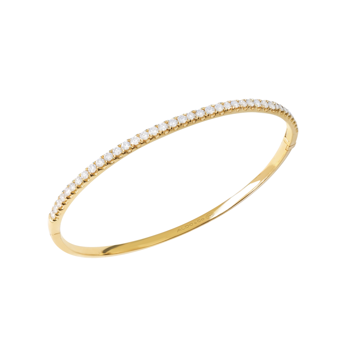 Pulsera en oro amarillo de 18K bangle con medio rivière de brillantes