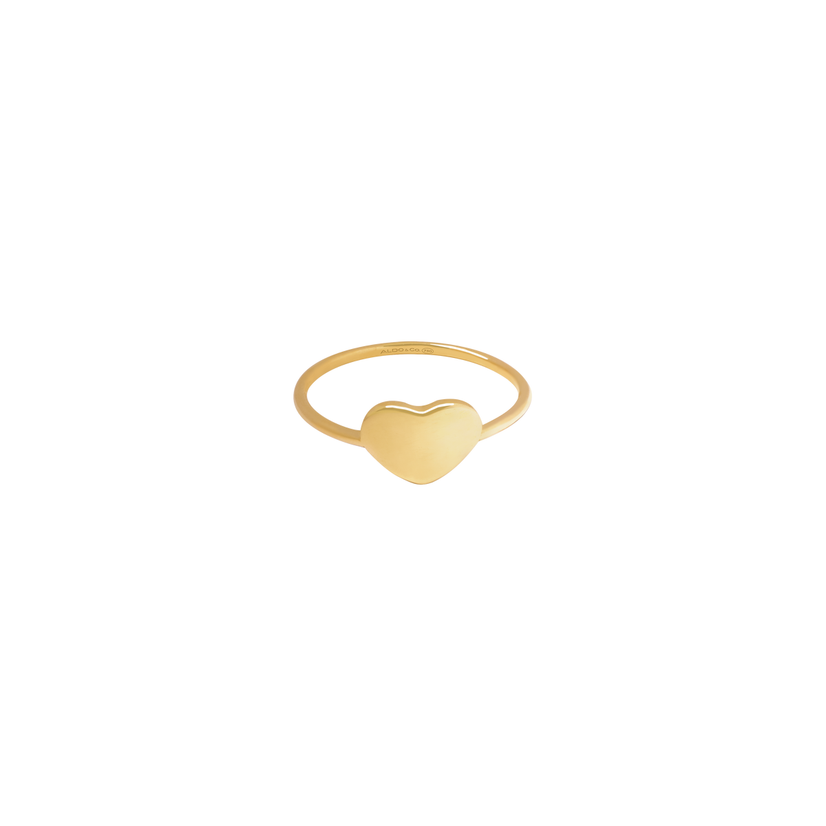 Anillo en oro amarillo de 18K corazón.