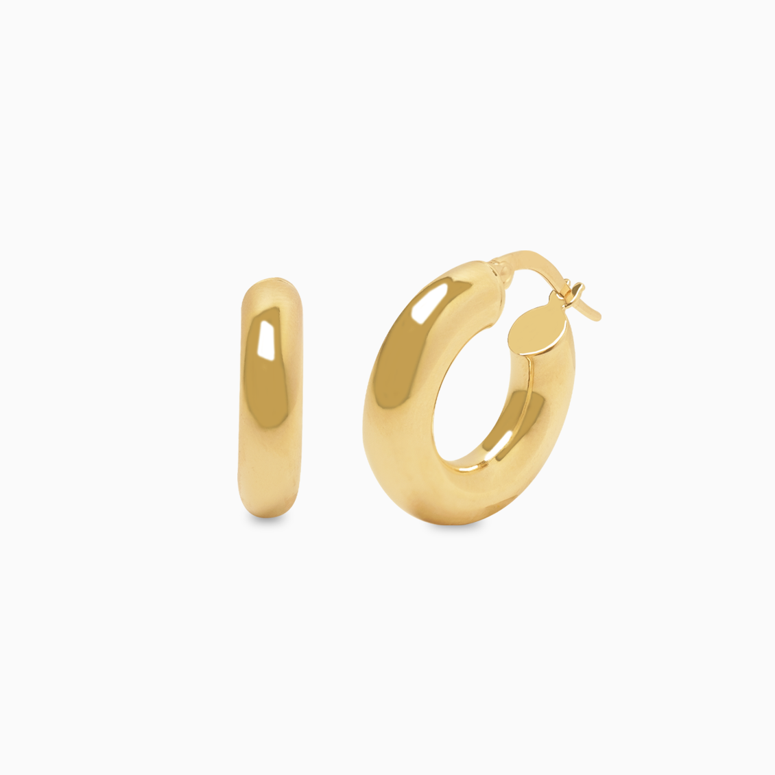 Argollas en oro amarillo de 18K tubular chunky peque a Aldo Co