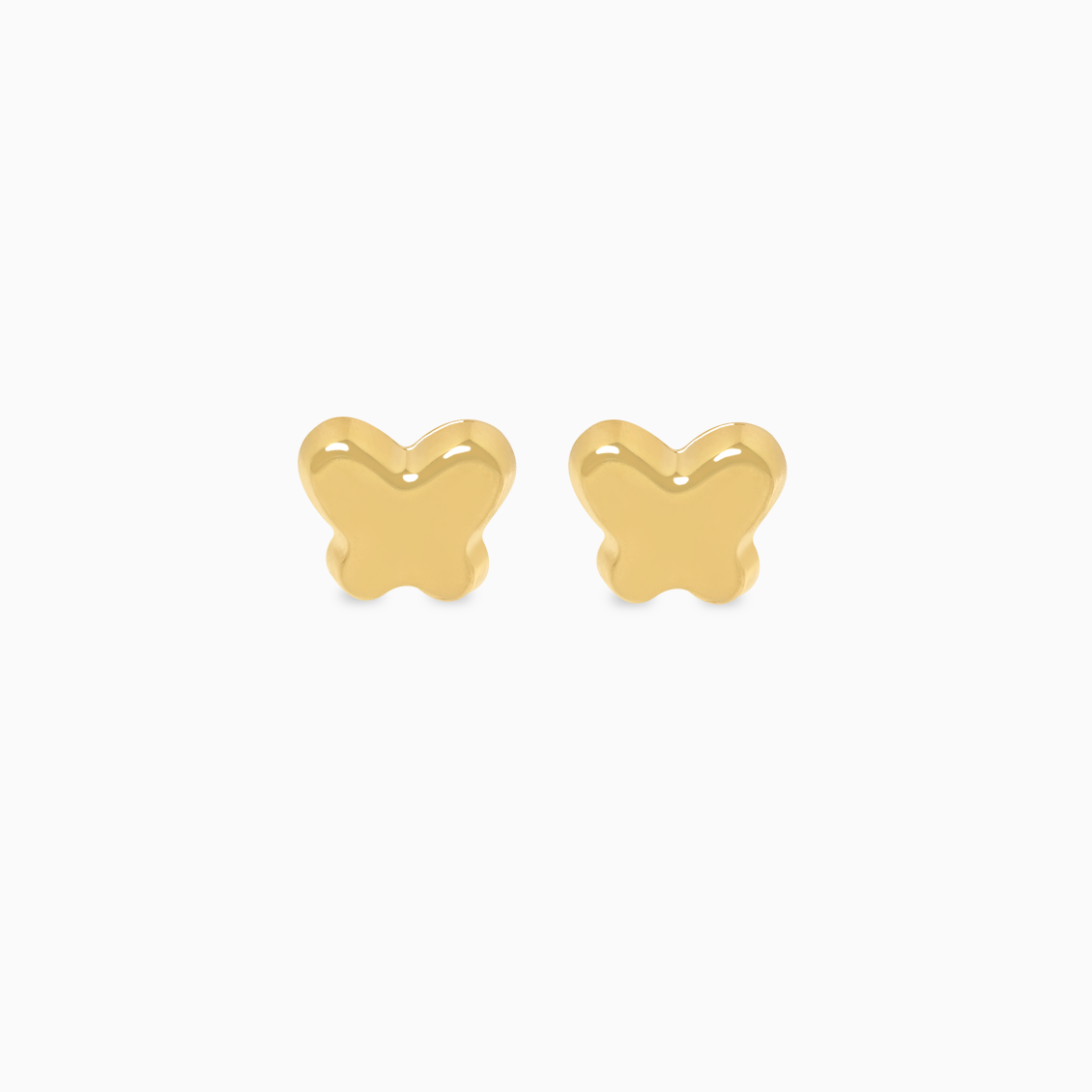 Aretes en oro amarillo de 18K mariposa