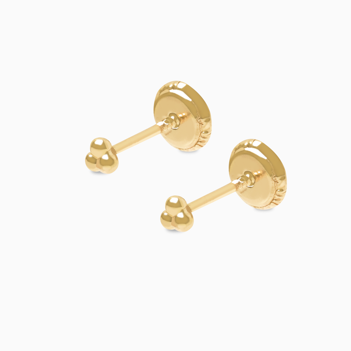 Aretes en oro amarillo de 18K bolitas