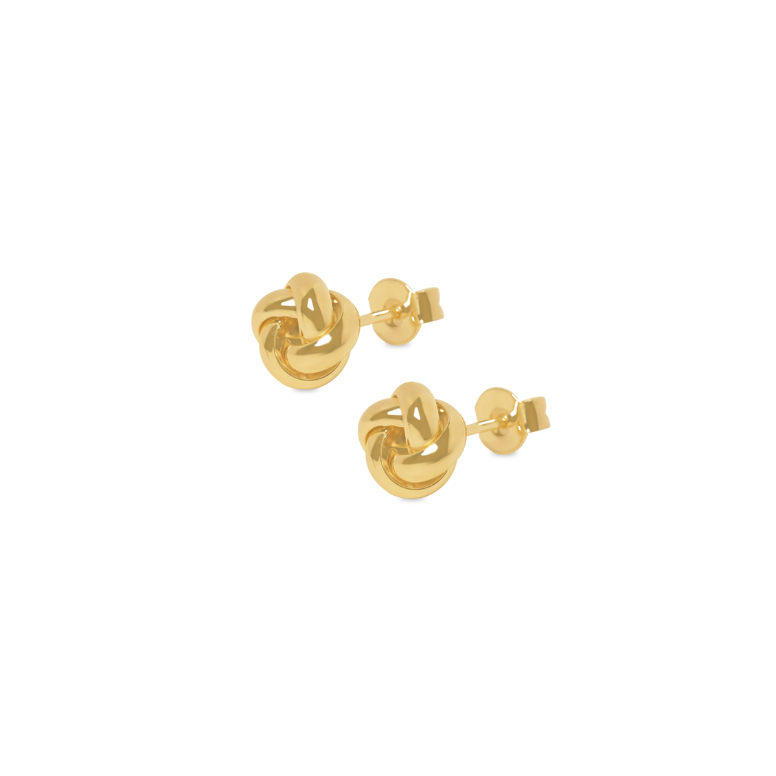 Aretes en oro amarillo de 18k en forma de nudo