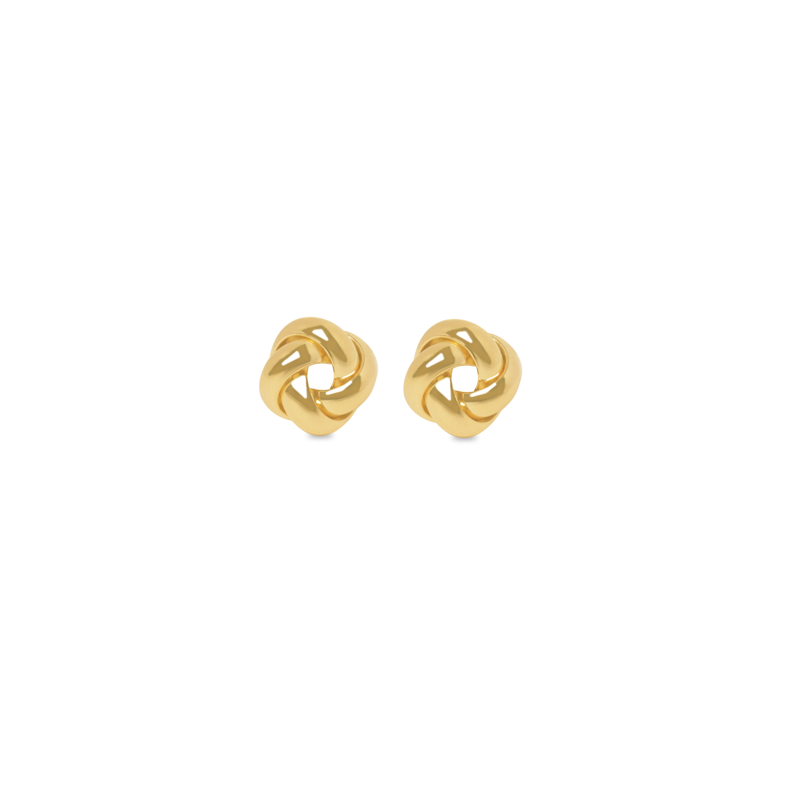 Aretes en oro amarillo de 18k en forma de nudo