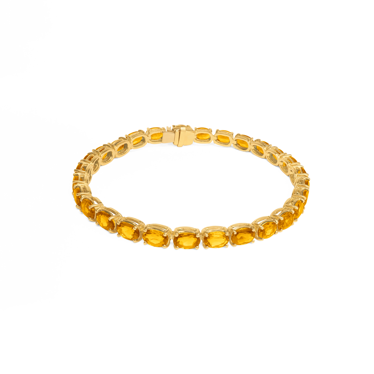 Pulsera oro amarillo de 18k tennis con citrino