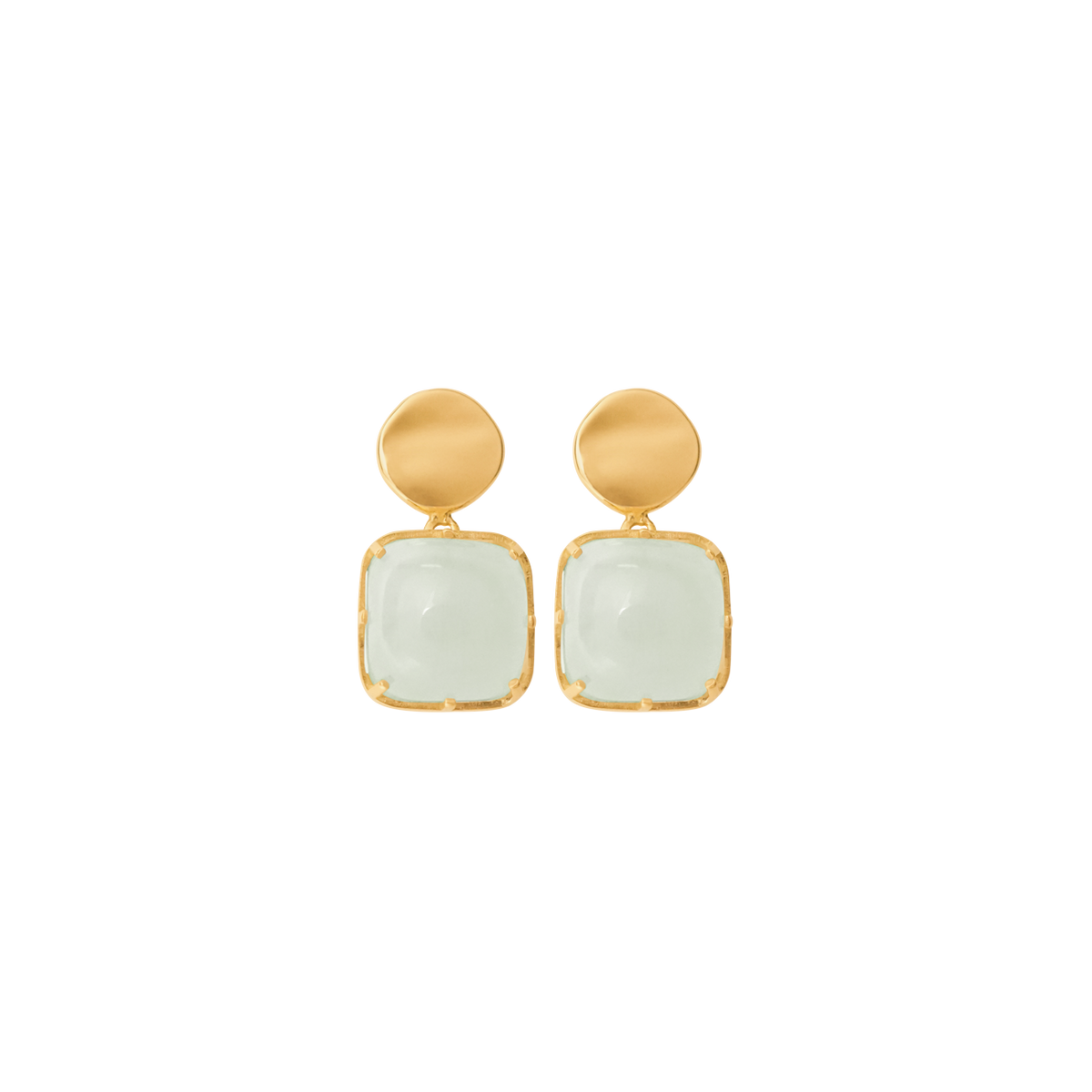 Aretes en oro amarillo 18k con cuarzo