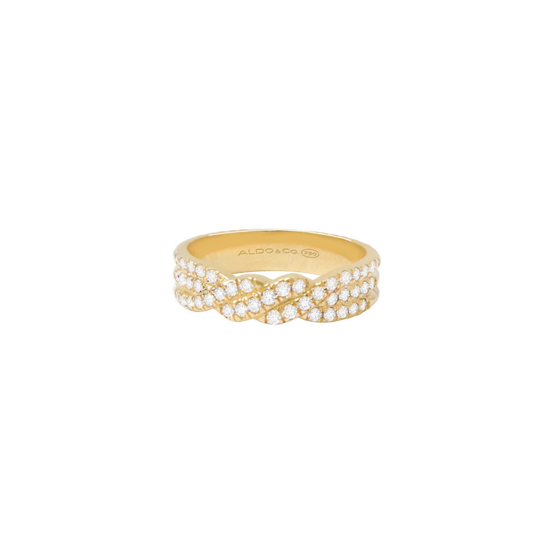 Anillo oro amarillo 18K trenzado 3 filas