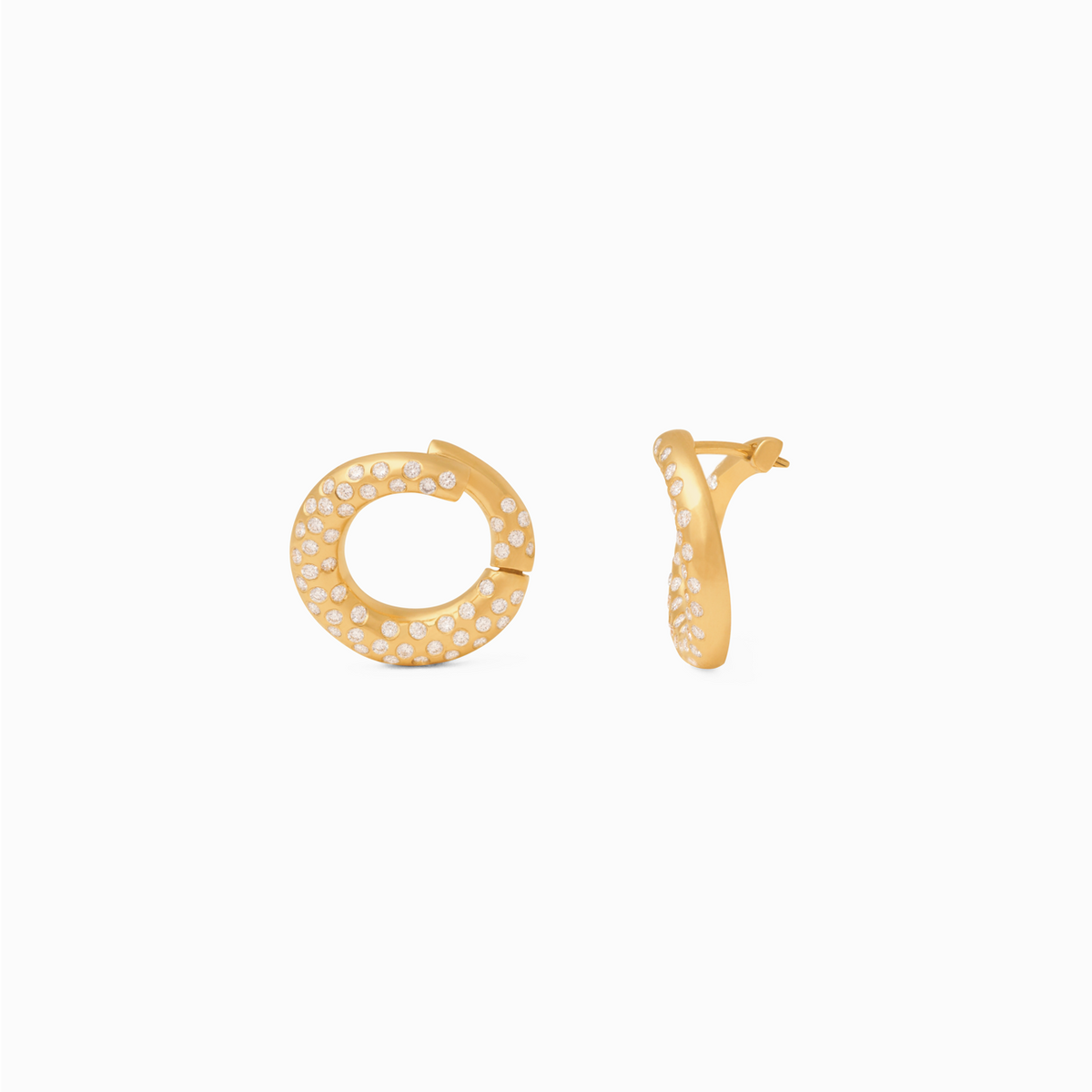 Aretes argollas en oro amarillo de 18k tubular en ondas