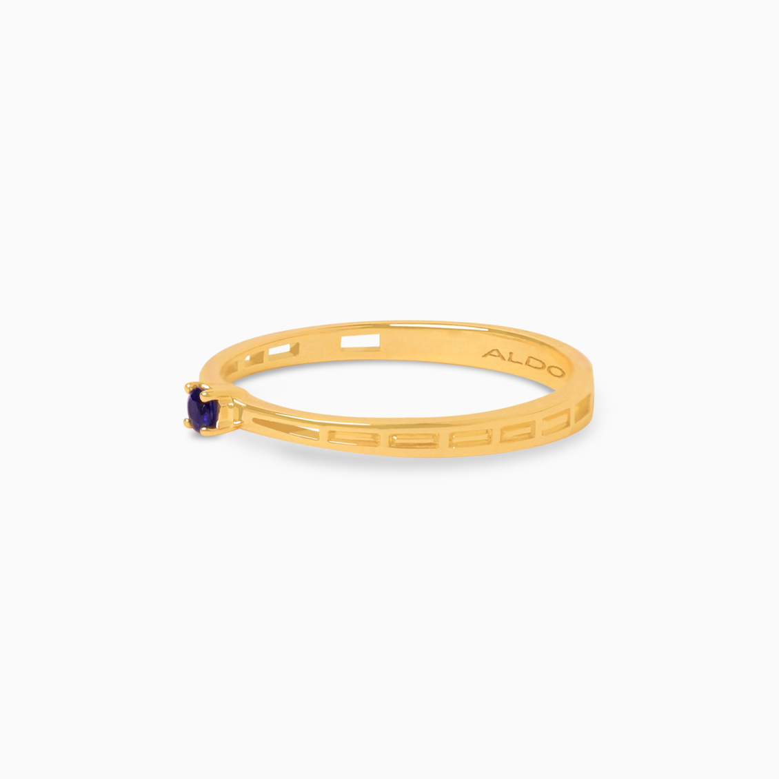 Anillo Downtown Glow en oro amarillo de 18K con zafiro