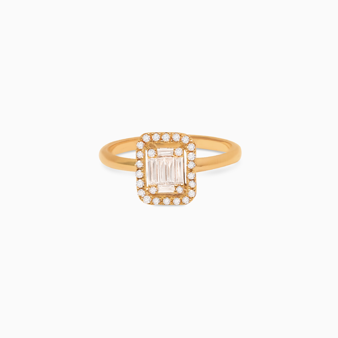 Anillo en oro rosado de 18K con brillantes