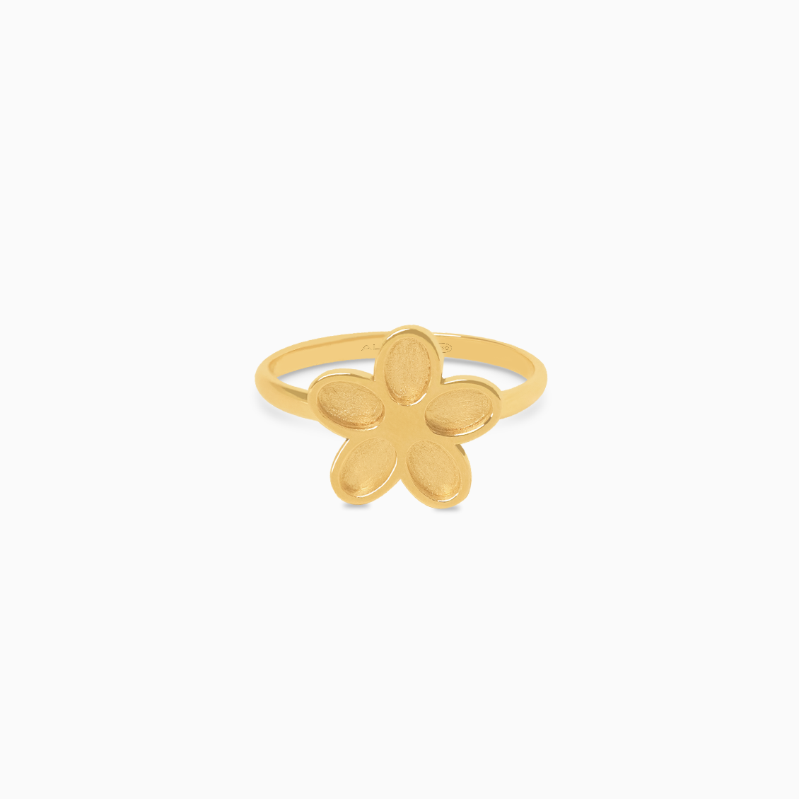 Anillo en oro amarillo de 18K flor margarita