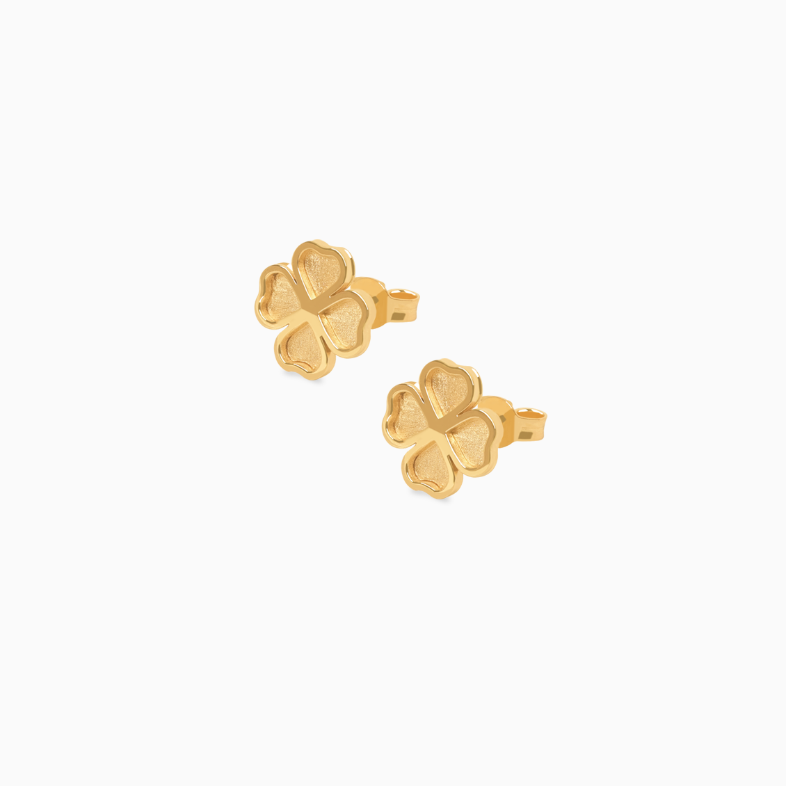 Aretes en oro amarillo de 18K trébol