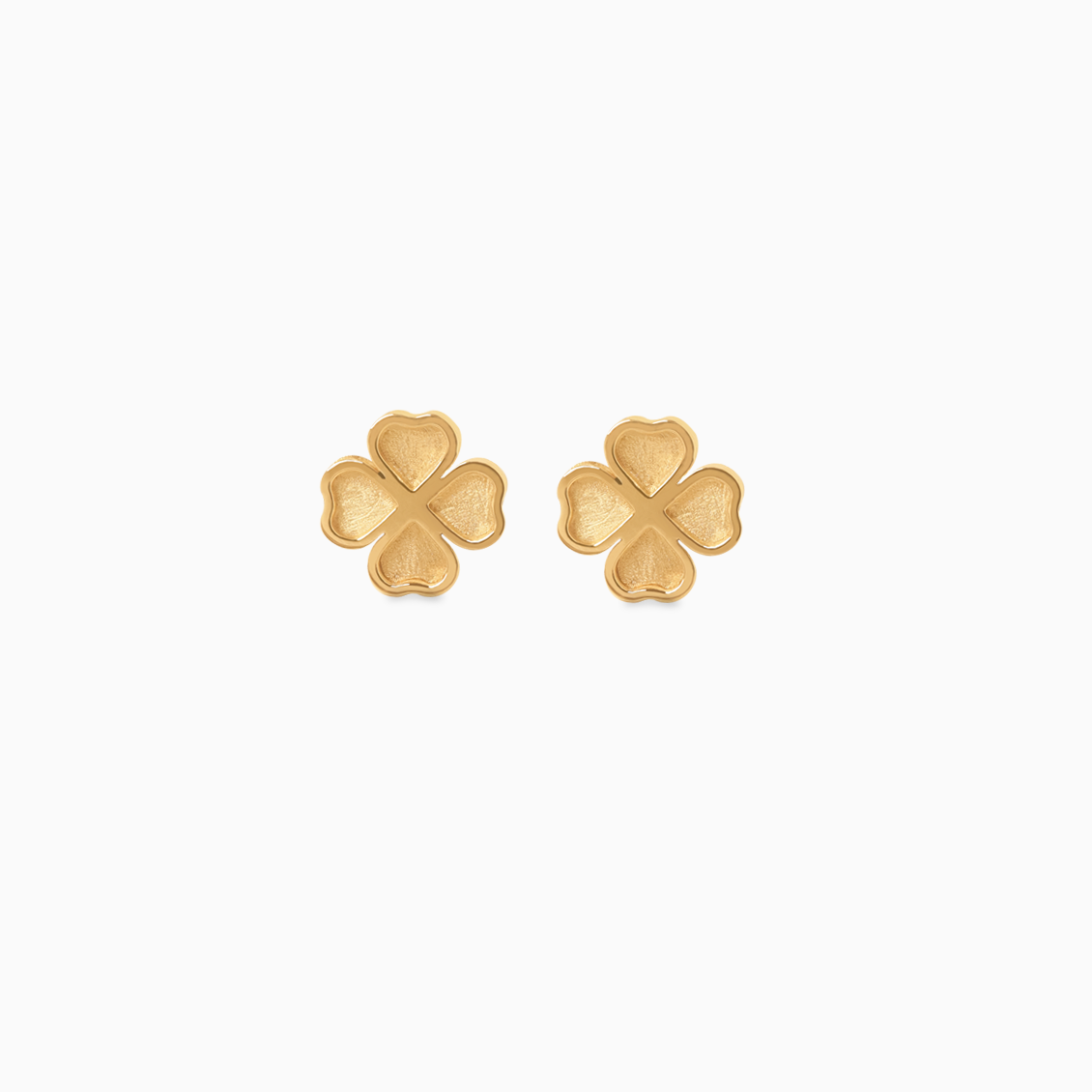 Aretes en oro amarillo de 18K trébol