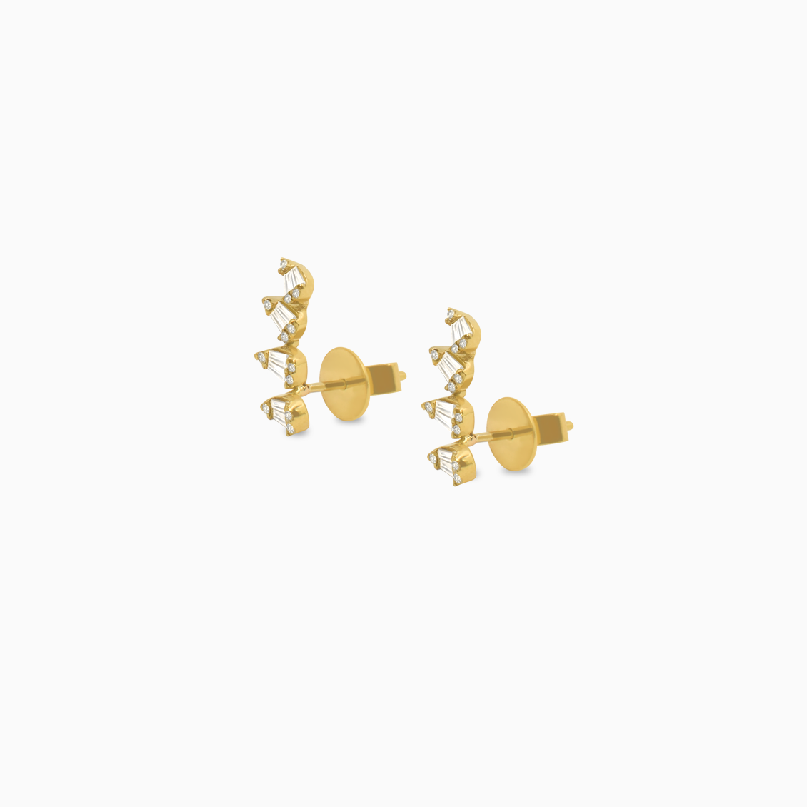 Aretes en oro amarillo de 18K gotas con brillantes