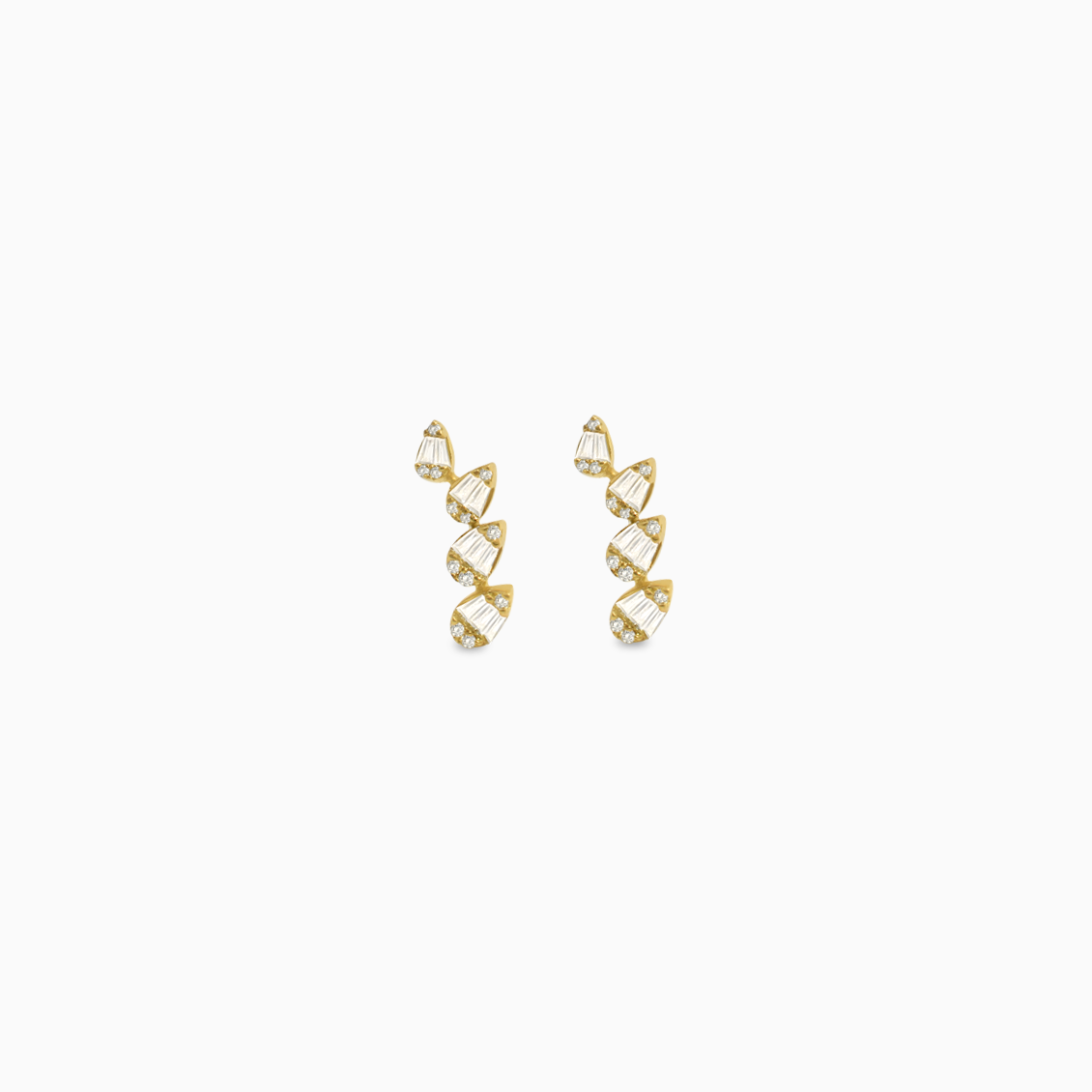 Aretes en oro amarillo de 18K gotas con brillantes