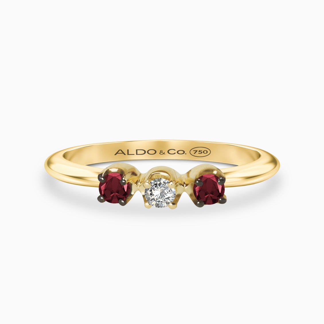 Anillo en oro amarillo de 18K con rubis Aldo Co