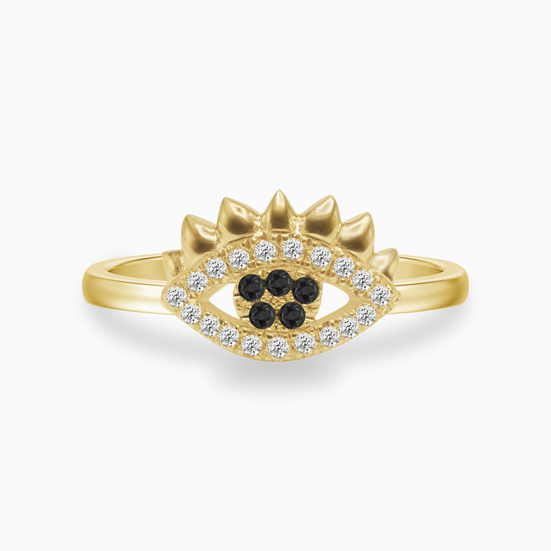 Anillo Siena en oro amarillo de 18K forma de ojo con brillantes