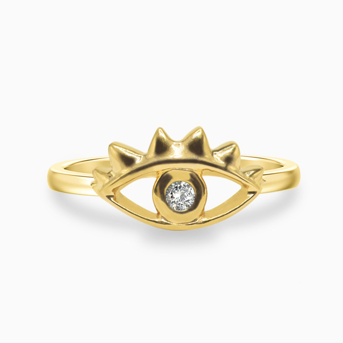 Anillo Siena en oro amarillo de 18K forma de ojo con brillante