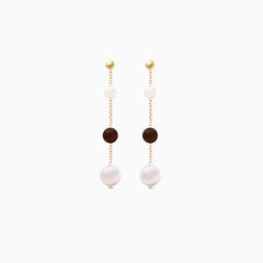 Aretes colgantes con perlas en oro amarillo de 18K - Aldo & Co.